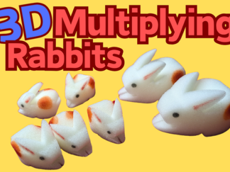 3D Multiplying Rabbits (7 Pc Mom and Pop with 5 babies) Set