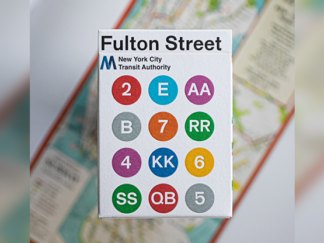 WHITE EDITION FULTON STREET MTA PLAYING CARDS (1972 VIGNELLI MAP EDITION)