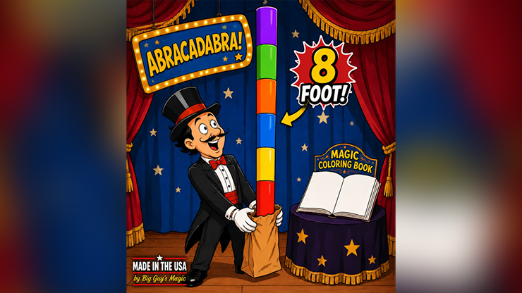 8 Foot Appearing Multi-Color Pole by Big Guy's Magic - Coloring Book Kicker Finale