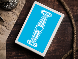 Jerry's Nugget (Icey Blue) Marked Monotone Playing Cards